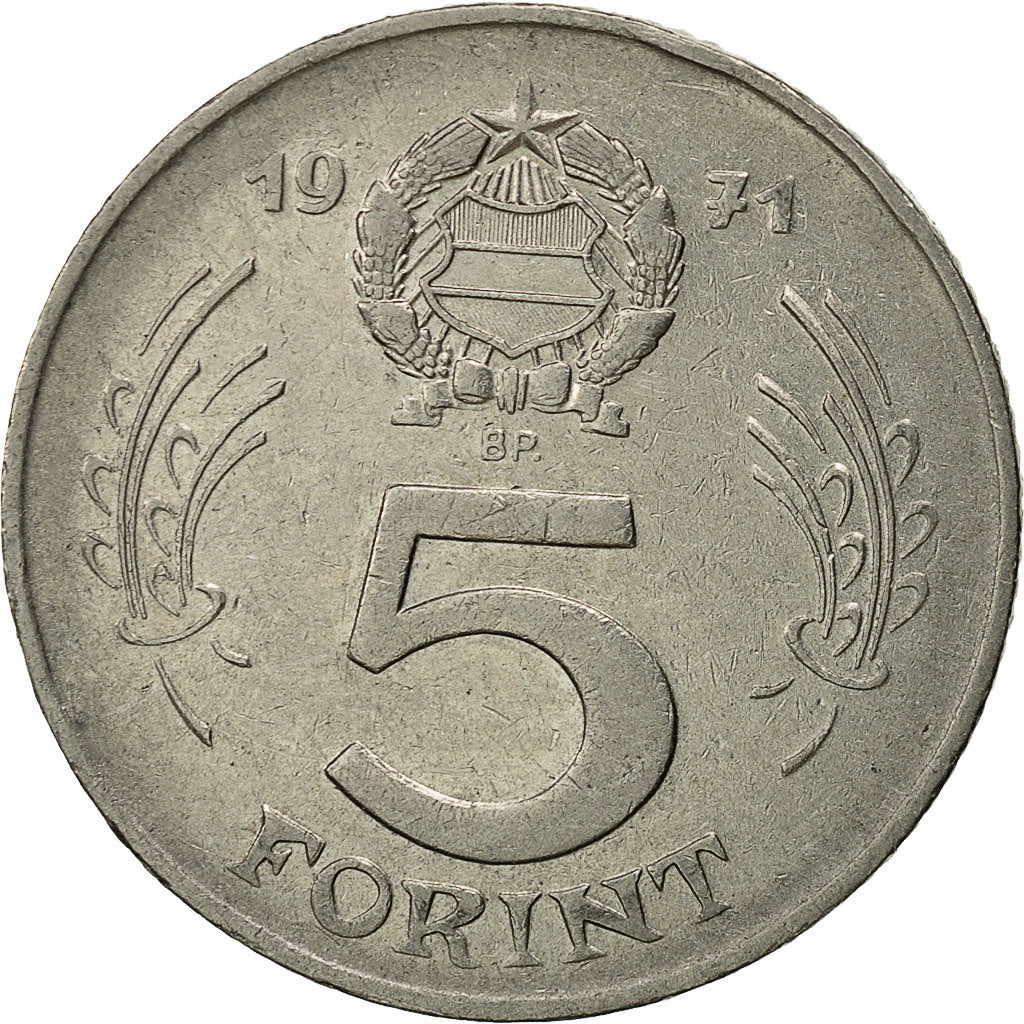 Coin, Hungary, 5 Forint, 1971, Budapest, EF(40-45), Nickel, KM:594