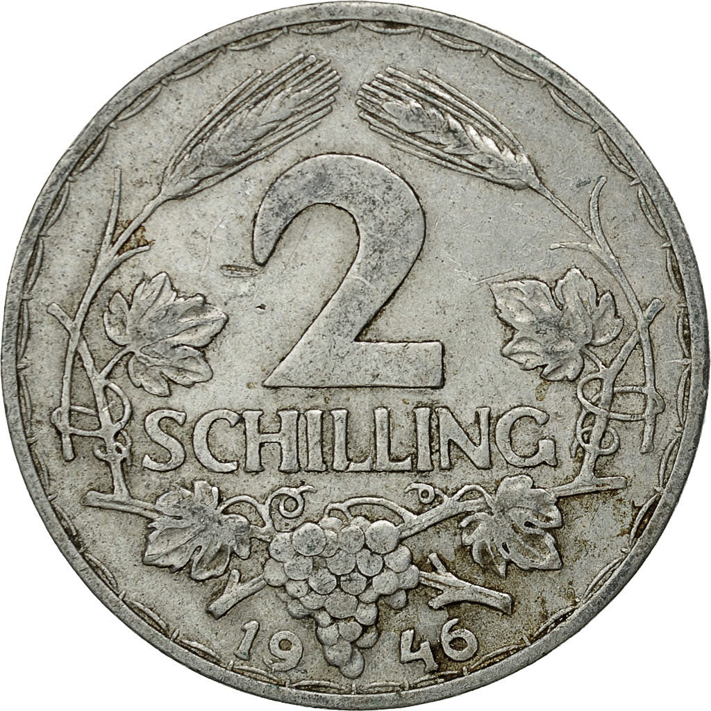 Coin, Austria, 2 Schilling, 1946, EF(40-45), Aluminum, KM:2872