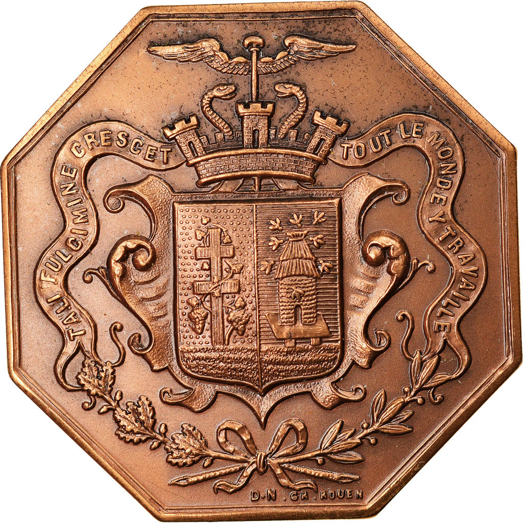 France, Token, Chambre de Commerce d'Elbeuf, Business & industry, 1862, MS(63)
