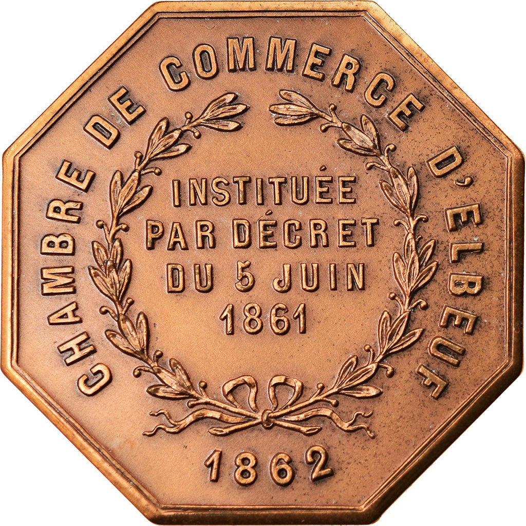 France, Token, Chambre de Commerce d'Elbeuf, Business & industry, 1862, MS(63)