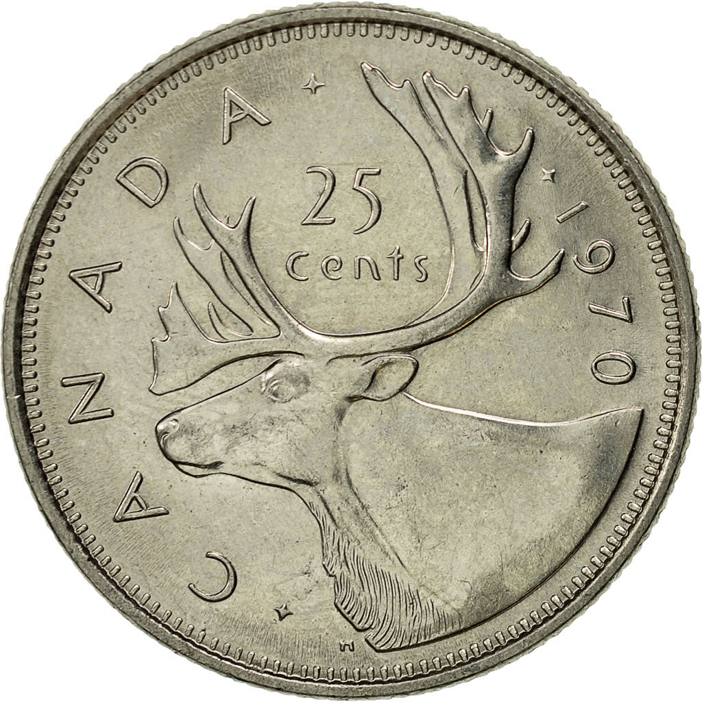 Coin, Canada, Elizabeth II, 25 Cents, 1970, Royal Canadian Mint, Ottawa