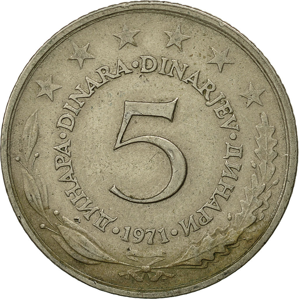 Monnaie, Yougoslavie, 5 Dinara, 1971, TTB, Copper-Nickel-Zinc, KM:58