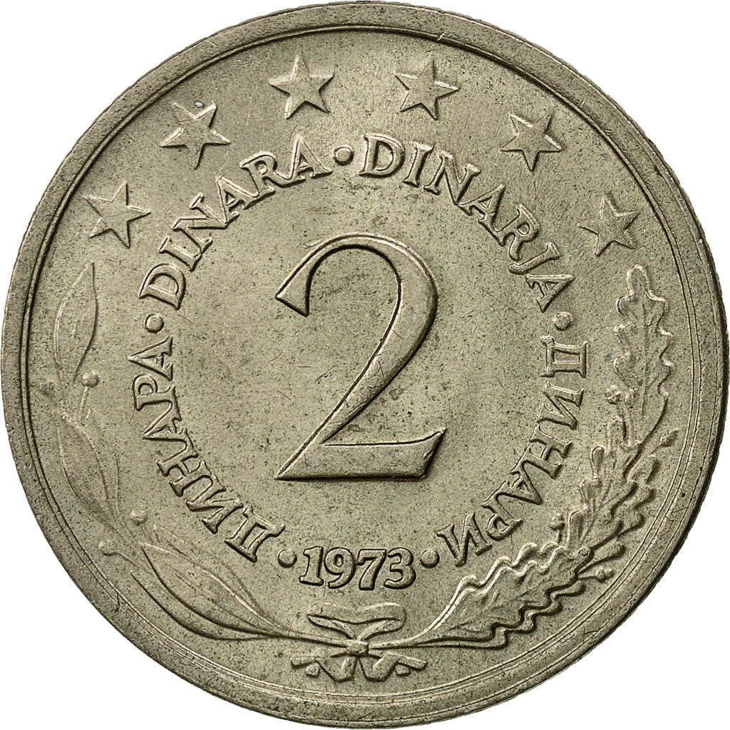 Monnaie, Yougoslavie, 2 Dinara, 1973, SUP, Copper-Nickel-Zinc, KM:57
