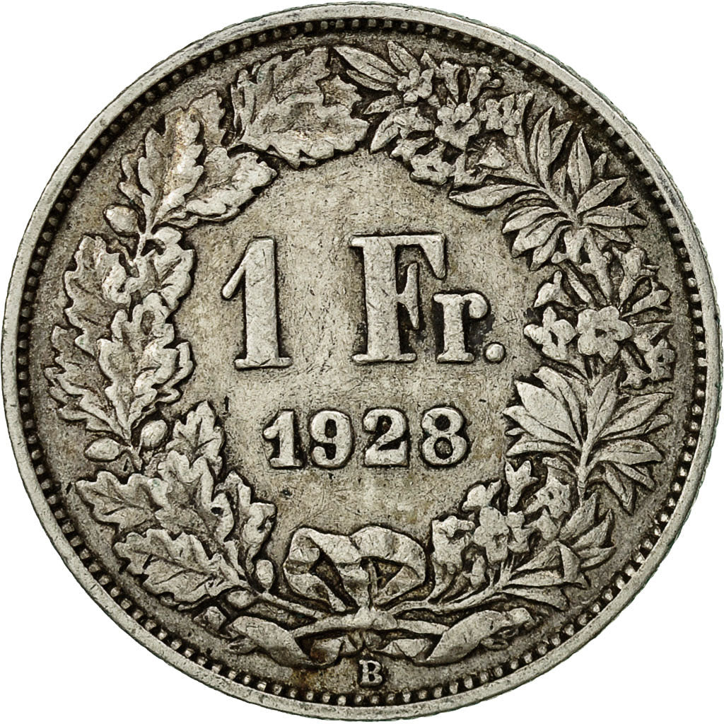 Moneda, Suiza, Franc, 1928, Bern, MBC, Plata, KM:24