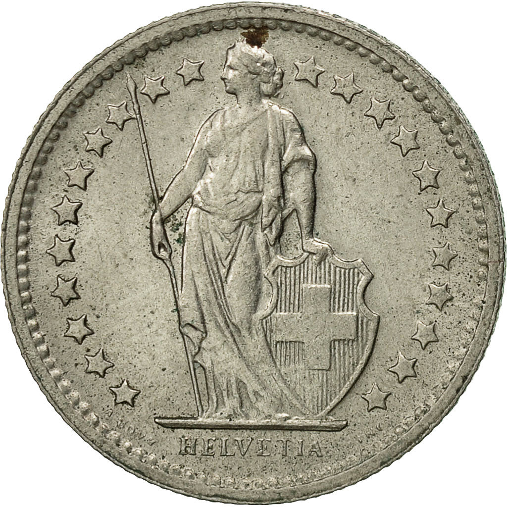 Coin, Switzerland, 1/2 Franc, 1969, Bern, EF(40-45), Copper-nickel, KM:23a.1