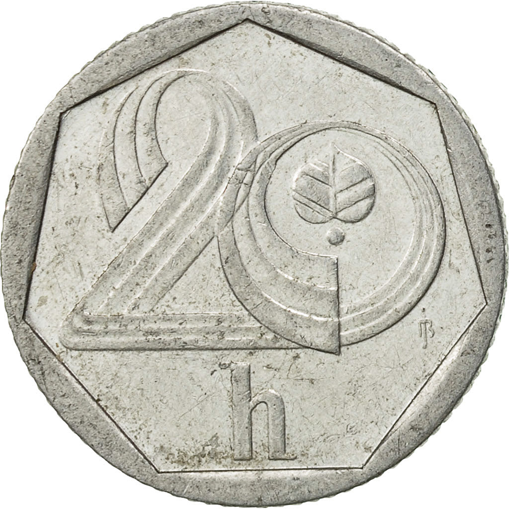 Coin, Czech Republic, 20 Haleru, 1993, EF(40-45), Aluminum, KM:2.1