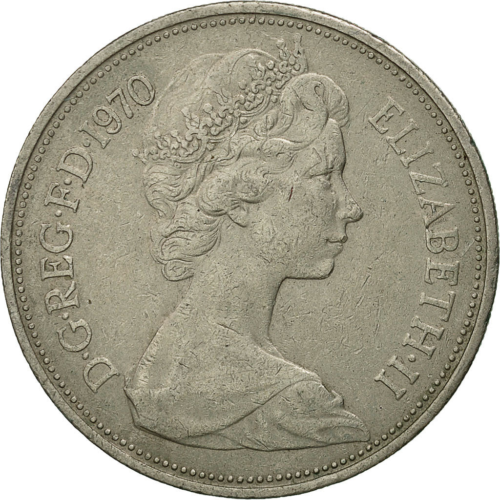 Coin, Great Britain, Elizabeth II, 10 New Pence, 1970, EF(40-45), Copper-nickel