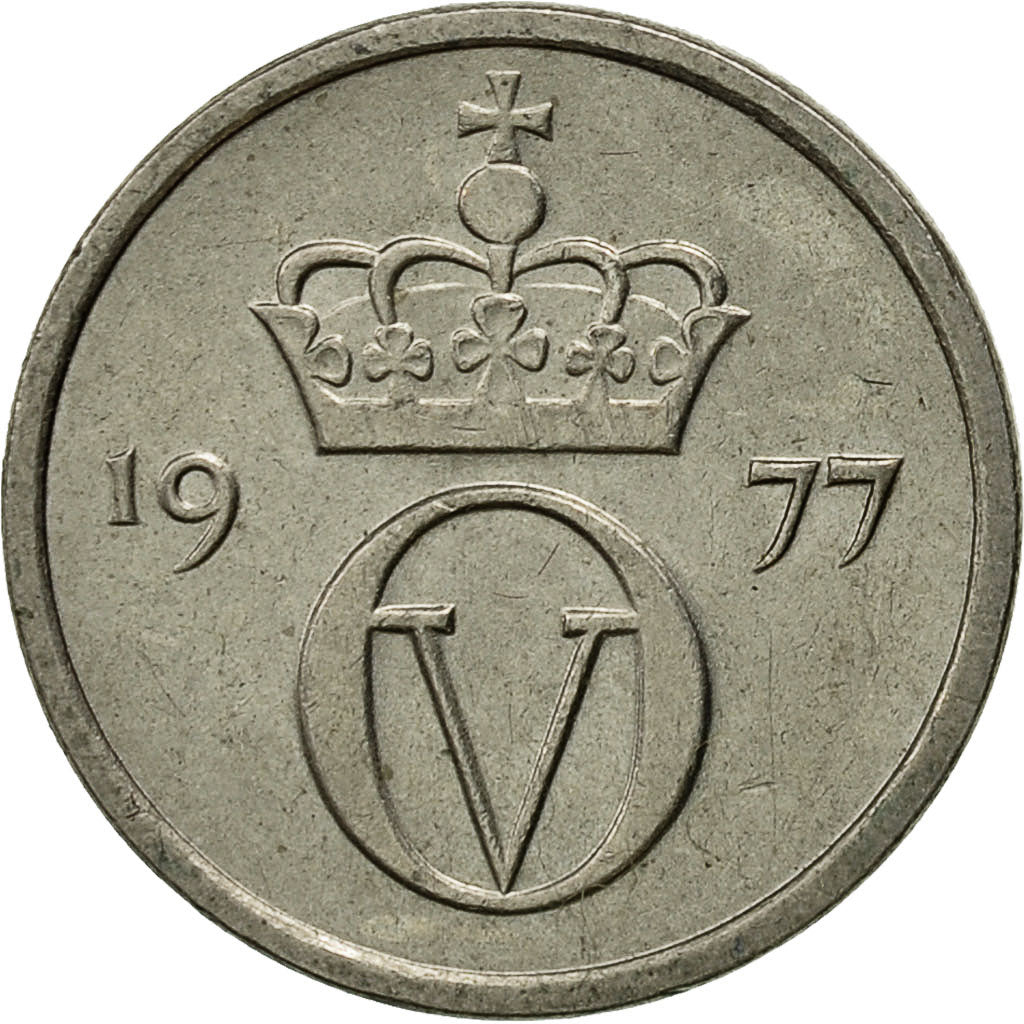 Münze, Norwegen, Olav V, 10 Öre, 1977, SS, Copper-nickel, KM:416