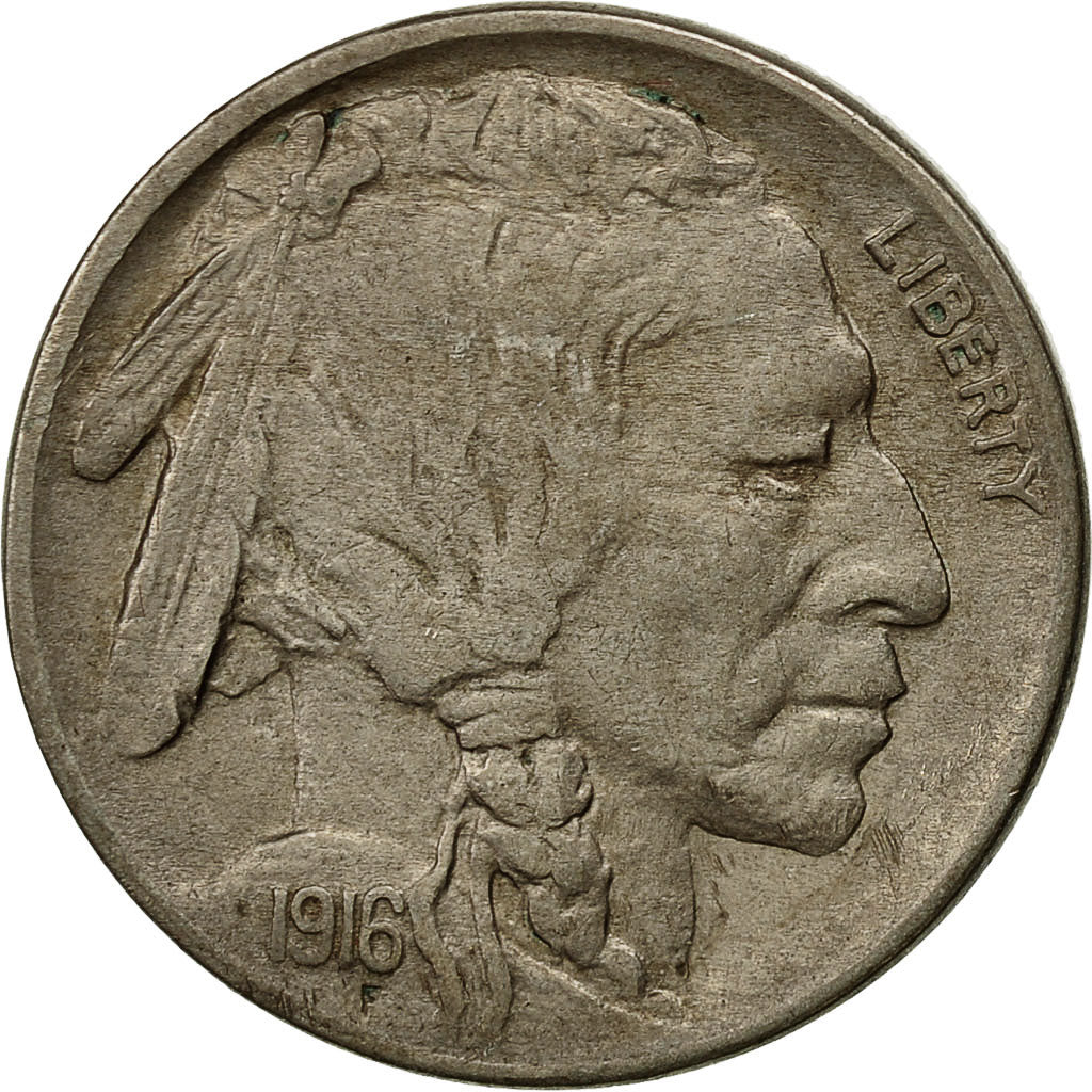 Stati Uniti, Buffalo Nickel, 5 Cents, 1916, U.S. Mint, Philadelphia, BB