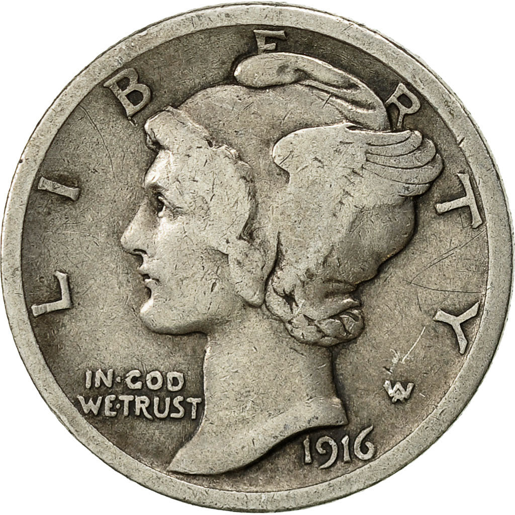 Stati Uniti, Barber Dime, Dime, 1916, U.S. Mint, Philadelphia, MB+, Argento
