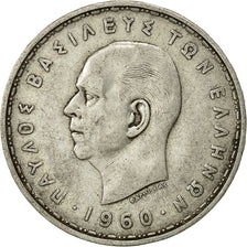 Greece, Paul I, 20 Drachmai, 1960, VF(30-35), Silver, KM:85