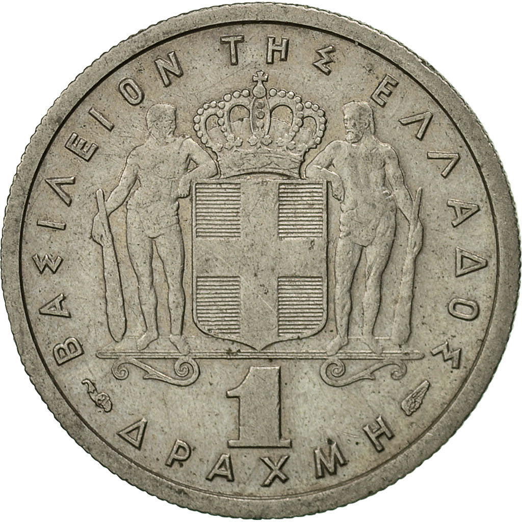 Moneta, Grecia, Paul I, Drachma, 1957, BB, Rame-nichel, KM:81
