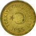 Moneda, Turquía, 10 Kurus, 1955, MBC, Latón, KM:888