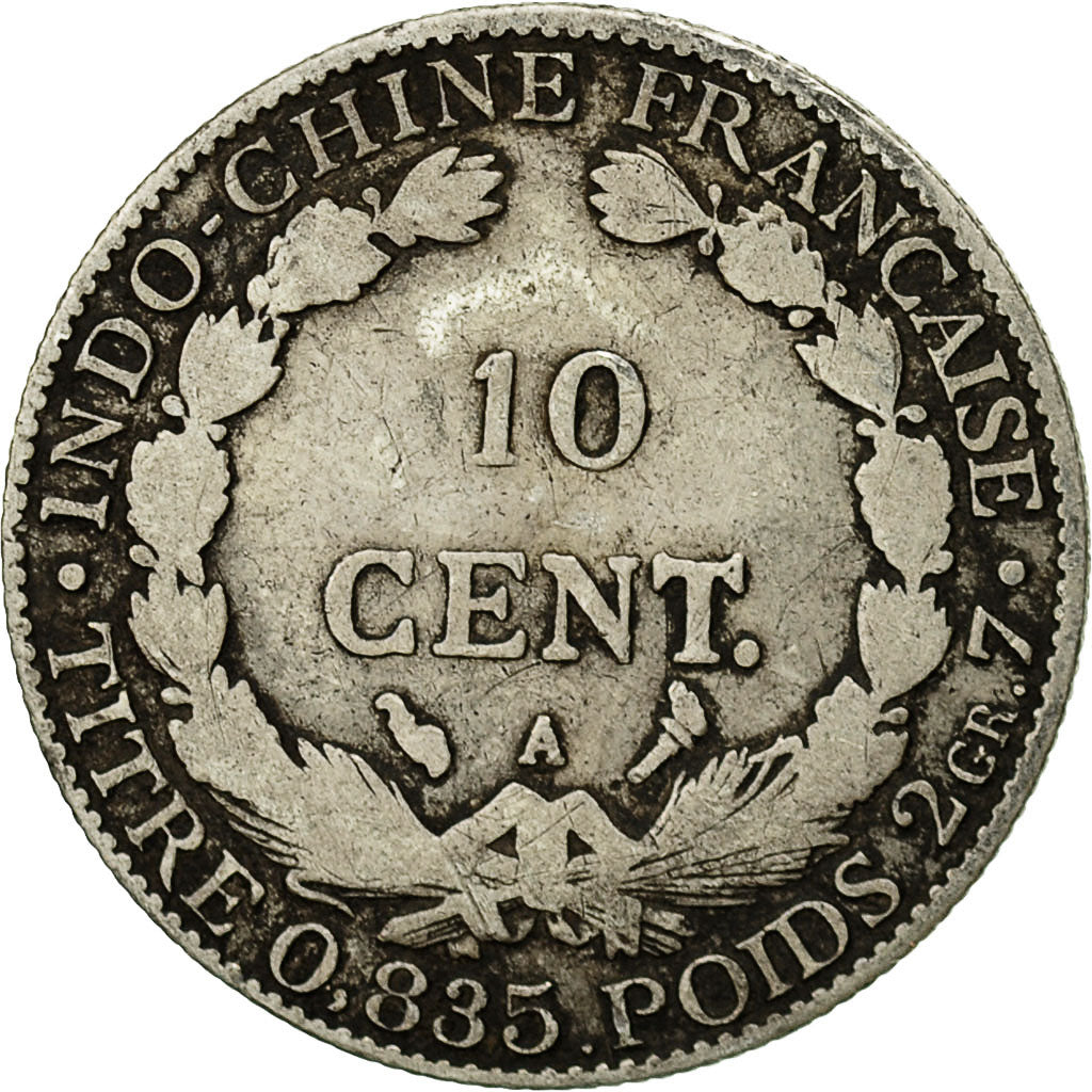 Coin, FRENCH INDO-CHINA, 10 Cents, 1900, Paris, VF(30-35), Silver, KM:9