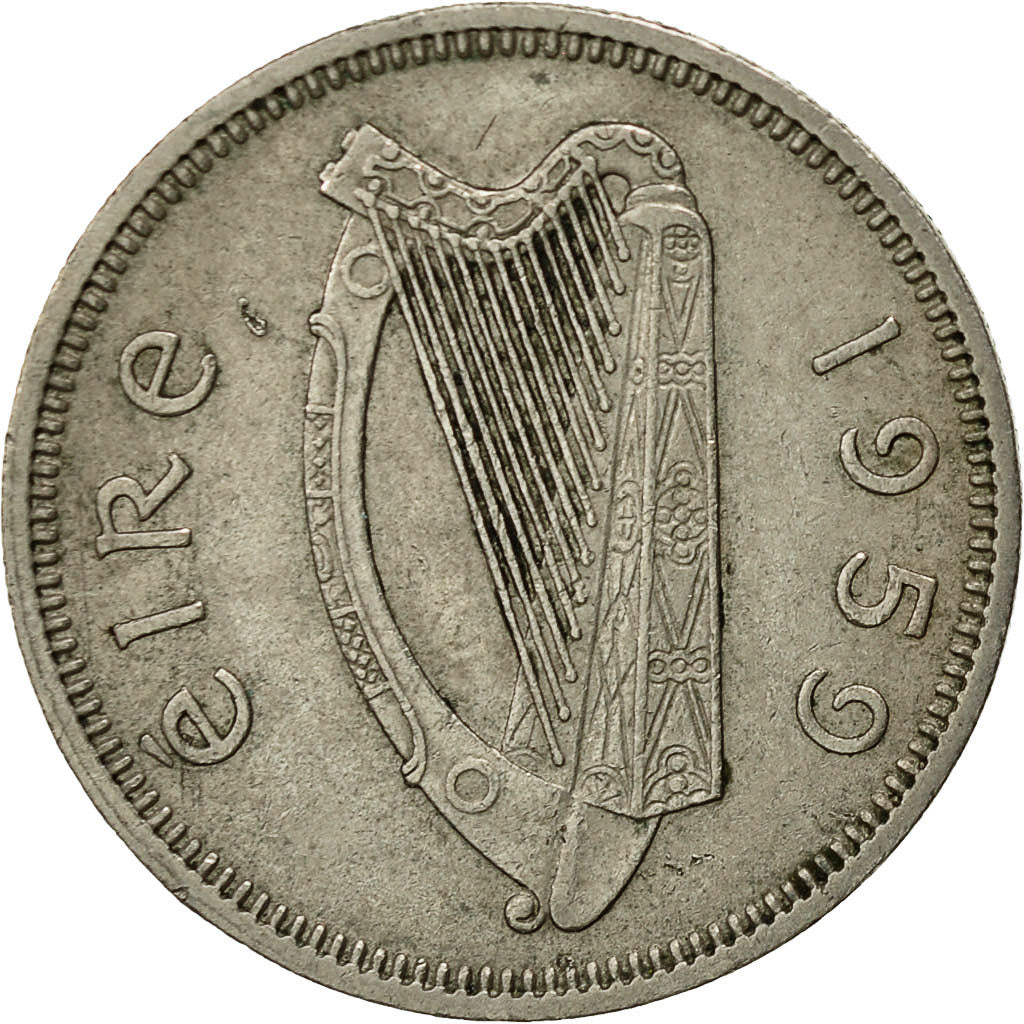 Coin, IRELAND REPUBLIC, Shilling, 1959, EF(40-45), Copper-nickel, KM:14A