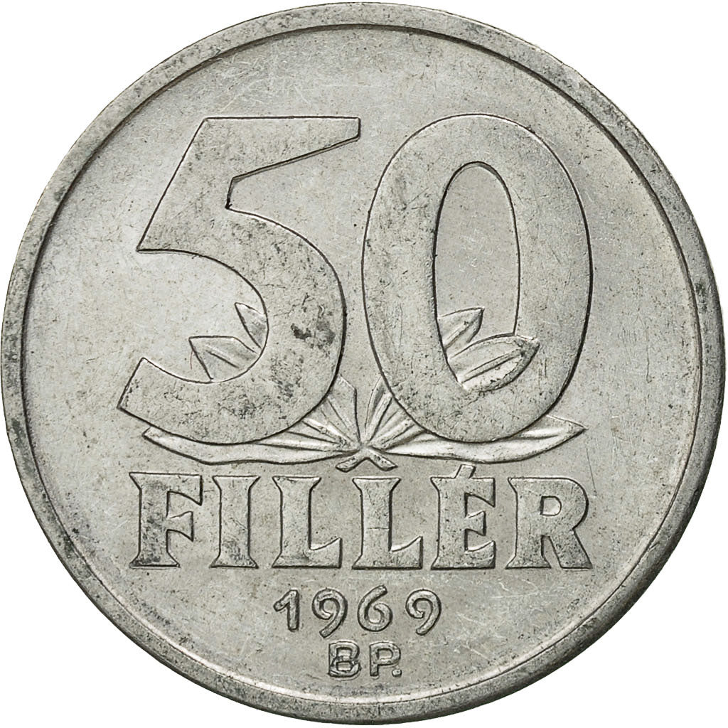 Coin, Hungary, 50 Fillér, 1969, Budapest, EF(40-45), Aluminum, KM:574