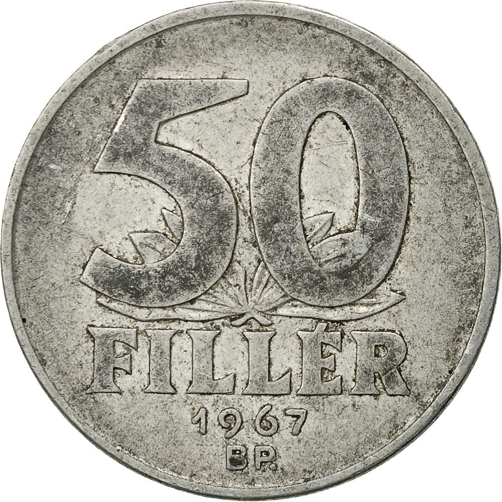 Moneta, Ungheria, 50 Fillér, 1967, Budapest, BB, Alluminio, KM:574