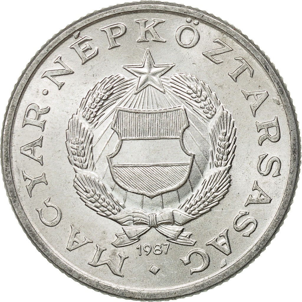 Coin, Hungary, Forint, 1987, Budapest, AU(55-58), Aluminum, KM:575