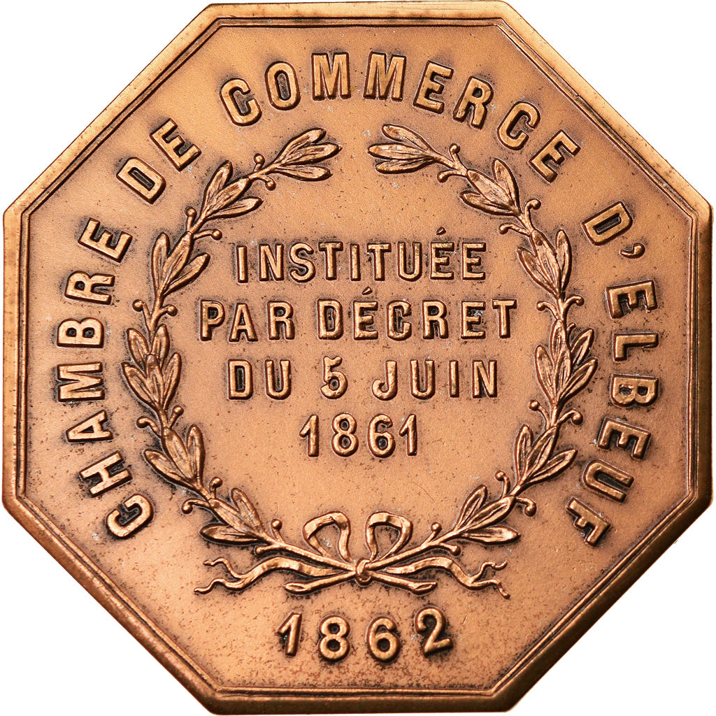 Frankrijk, Token, Chambre de Commerce d'Elbeuf, Business & industry, 1862, UNC-
