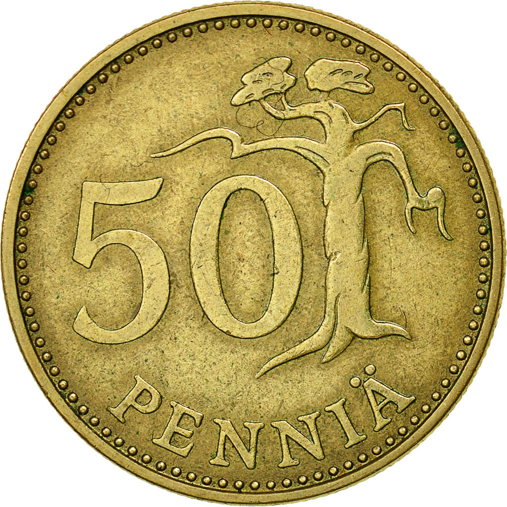 Moneta, Finlandia, 50 Penniä, 1973, BB, Alluminio-bronzo, KM:48