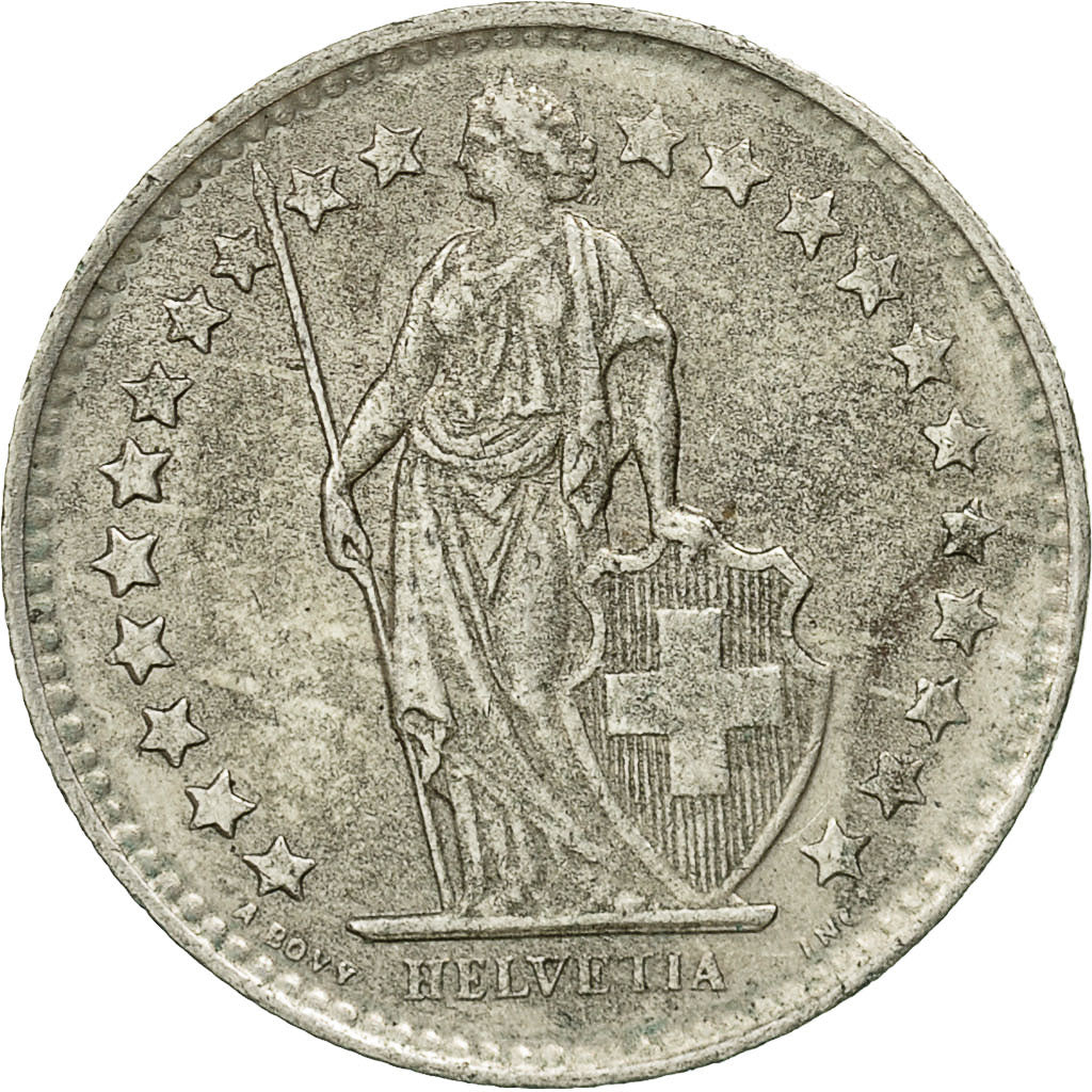 Coin, Switzerland, 1/2 Franc, 1950, Bern, EF(40-45), Silver, KM:23