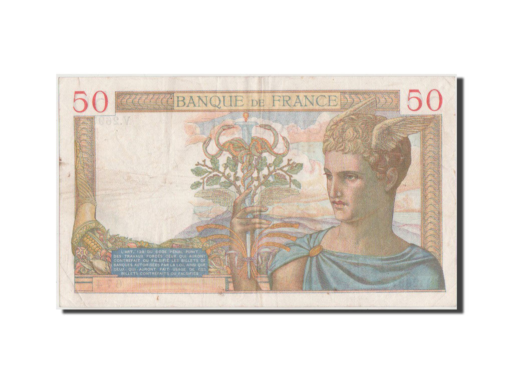 Banknote, France, 50 Francs, 50 F 1934-1940 ''Cérès'', 1935, AU(50-53)