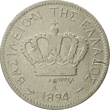 Moneda, Grecia, George I, 20 Lepta, 1894, Athens, MBC+, Cobre - níquel, KM:57