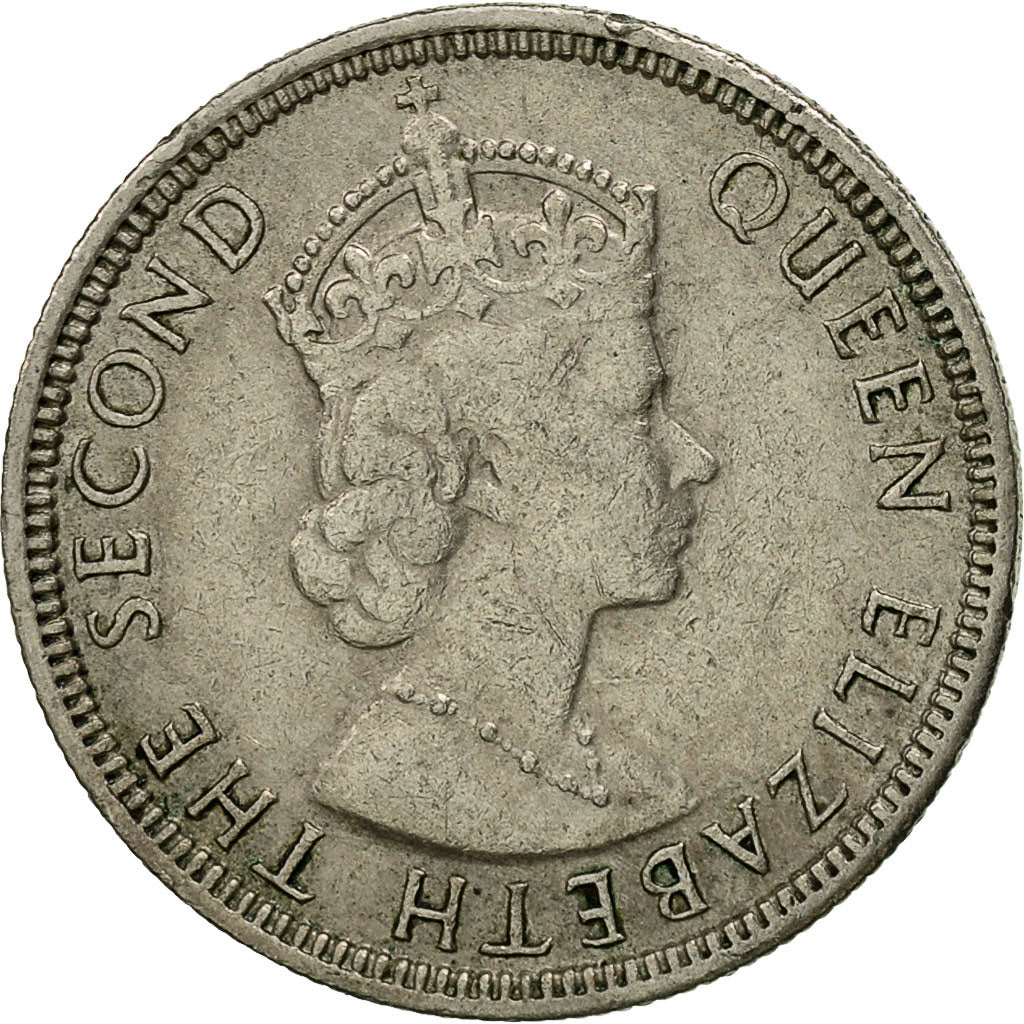 Coin, Mauritius, Elizabeth II, 1/4 Rupee, 1971, EF(40-45), Copper-nickel, KM:36