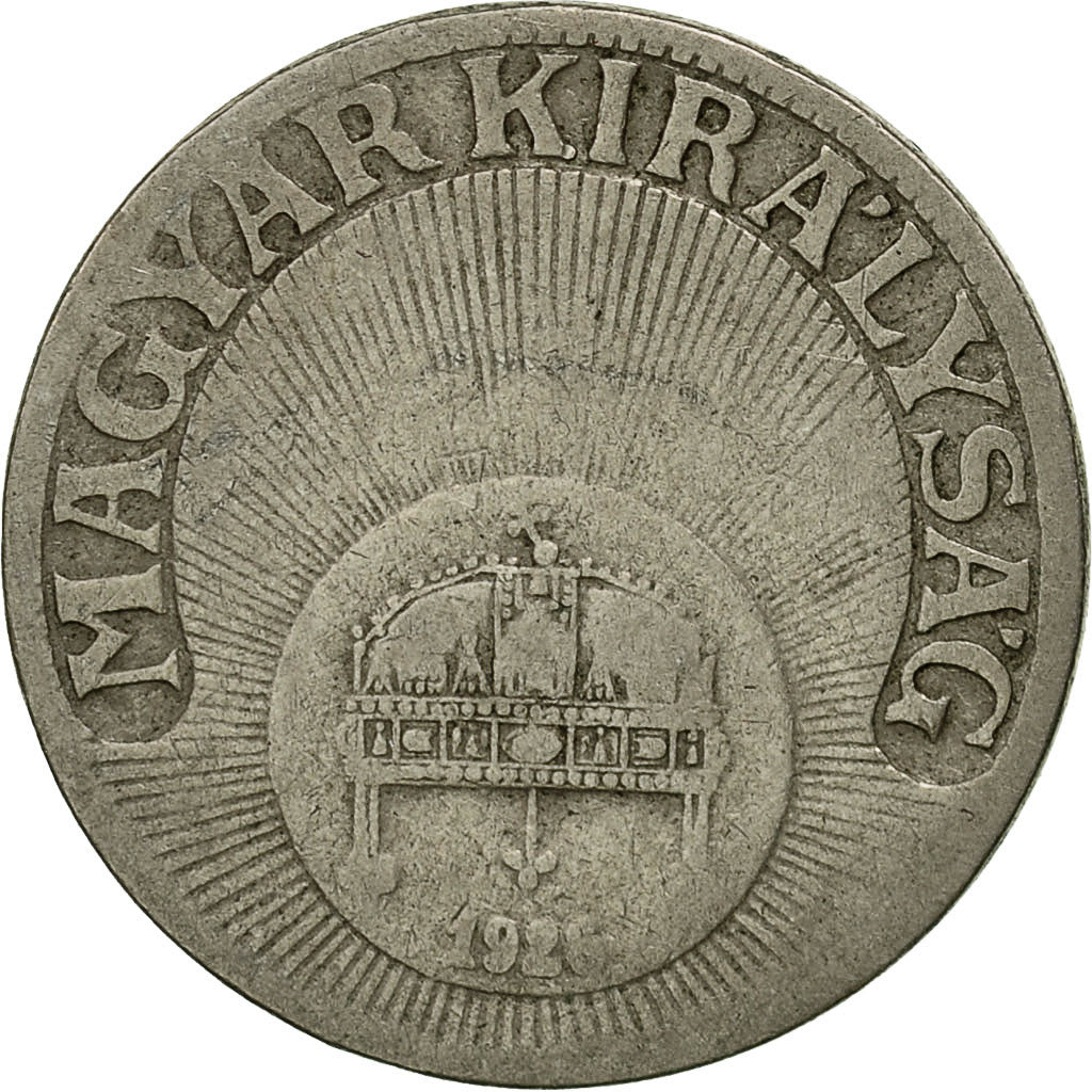 Moneta, Ungheria, 10 Filler, 1926, Budapest, MB+, Rame-nichel, KM:507