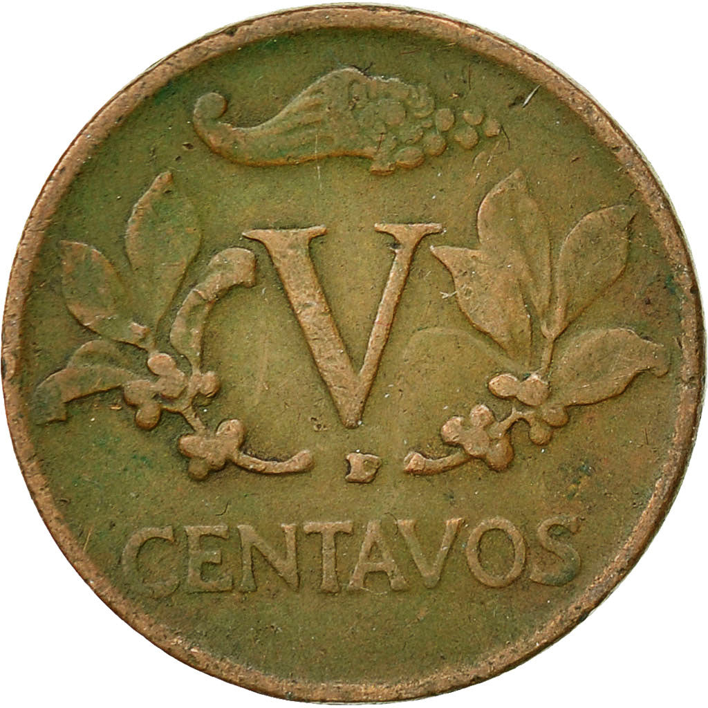 Coin, Colombia, 5 Centavos, 1954, VF(30-35), Bronze, KM:206