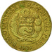 Moneta, Peru, 5 Centavos, 1969, Lima, EF(40-45), Mosiądz, KM:244.2