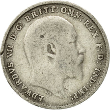 Gran Bretaña, Edward VII, 3 Pence, 1906, MBC, Plata, KM:797.2