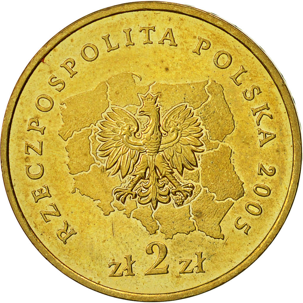 Coin, Poland, 2 Zlote, 2005, Warsaw, MS(60-62), Brass, KM:614