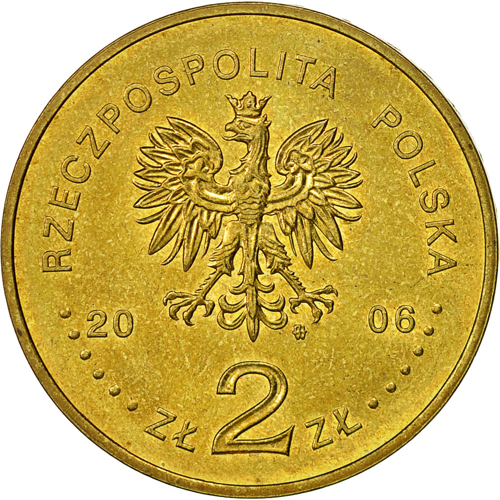 Coin, Poland, 2 Zlote, 2006, Warsaw, MS(60-62), Brass, KM:576