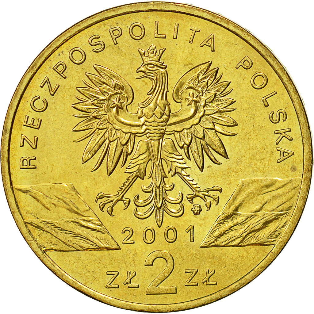 Poland, 2 Zlote, 2001, Warsaw, MS(60-62), Brass, KM:414