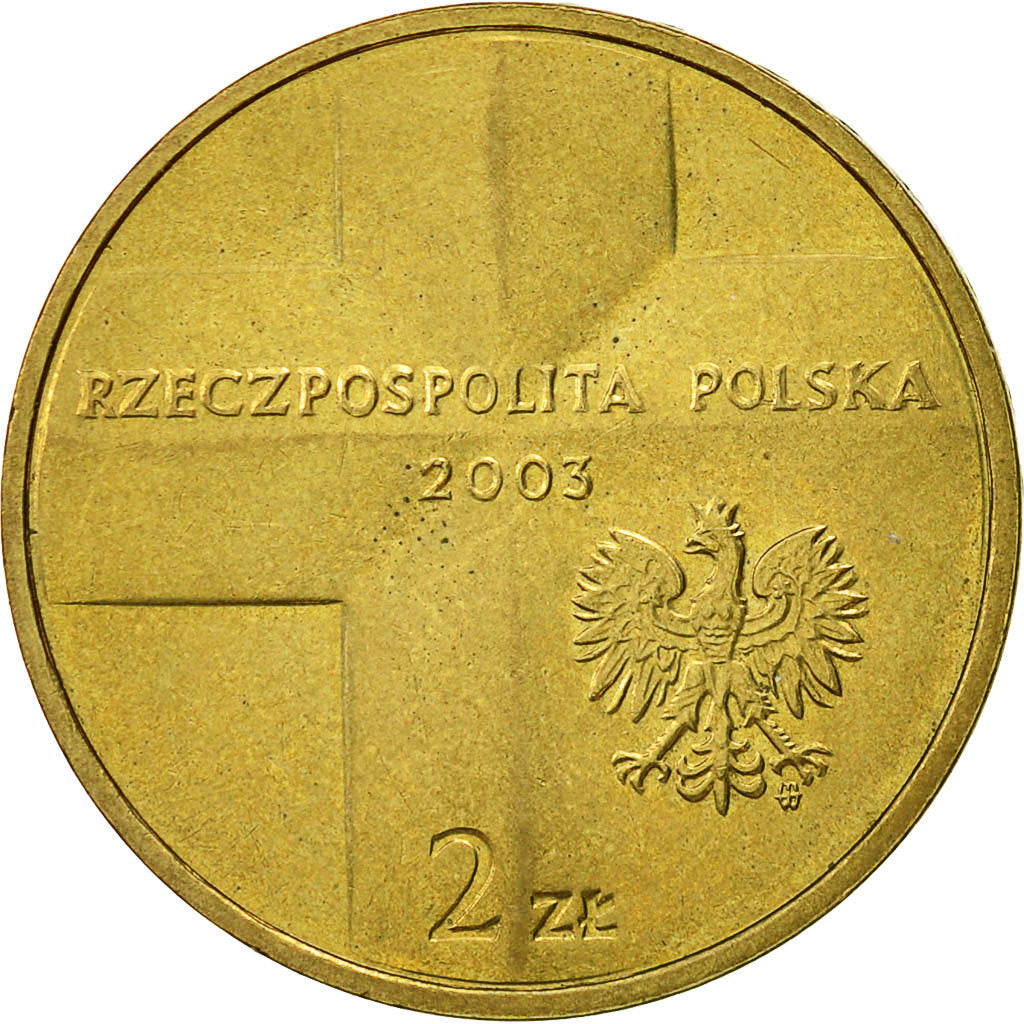 Coin, Poland, 2 Zlote, 2003, Warsaw, MS(60-62), Brass, KM:465