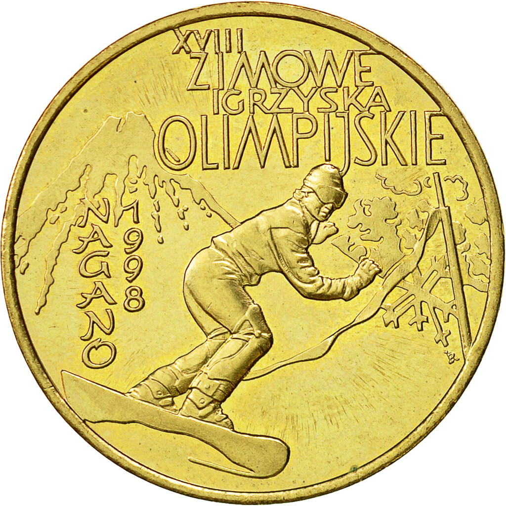 Coin, Poland, 2 Zlote, 1998, Warsaw, MS(60-62), Brass, KM:335