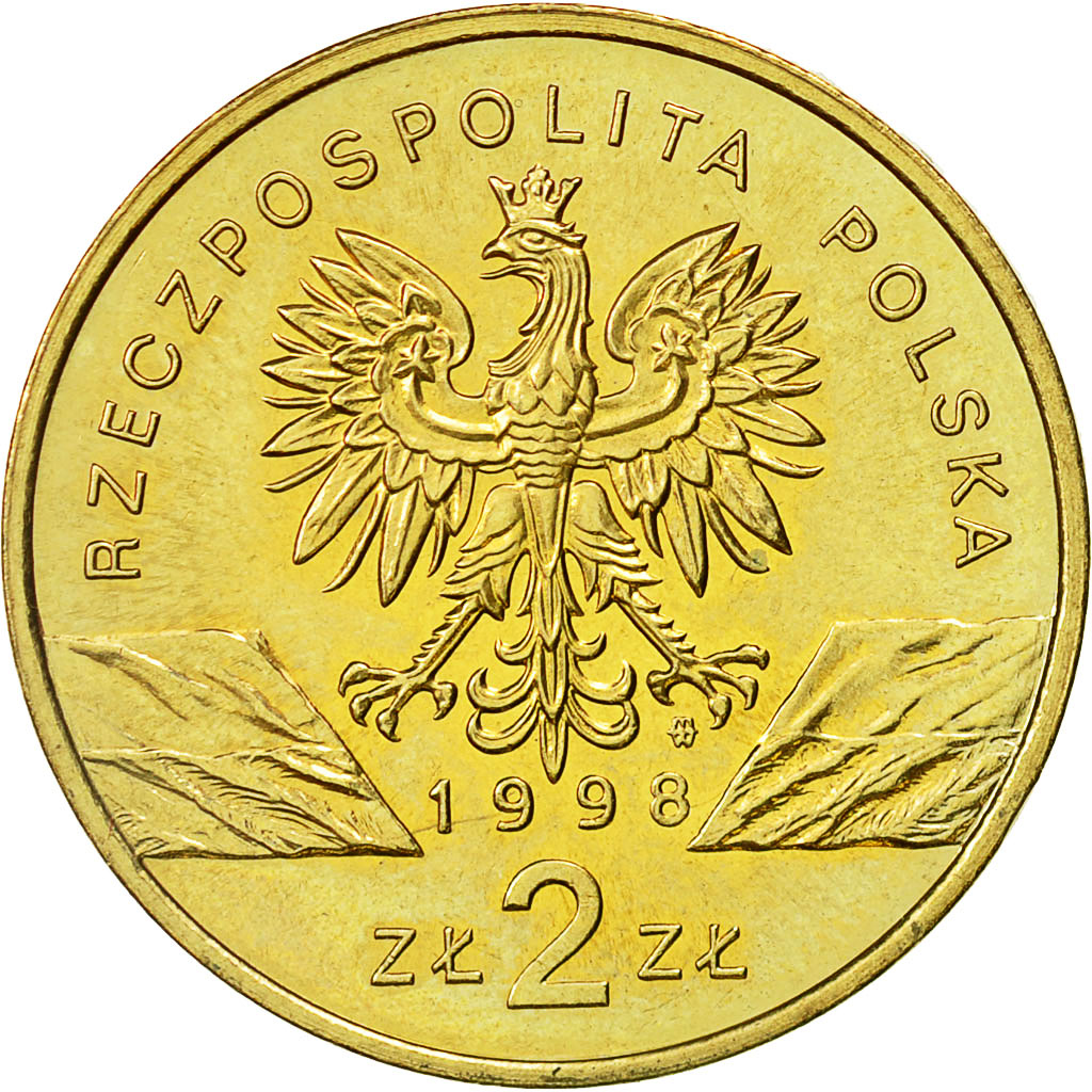 Coin, Poland, 2 Zlote, 1998, Warsaw, MS(63), Brass, KM:340