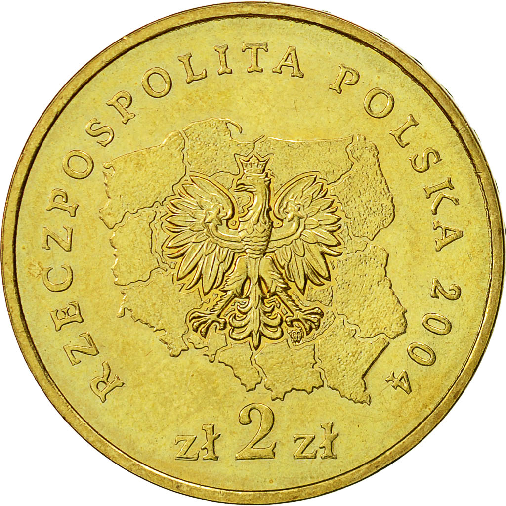 Coin, Poland, 2 Zlote, 2004, Warsaw, MS(60-62), Brass, KM:489
