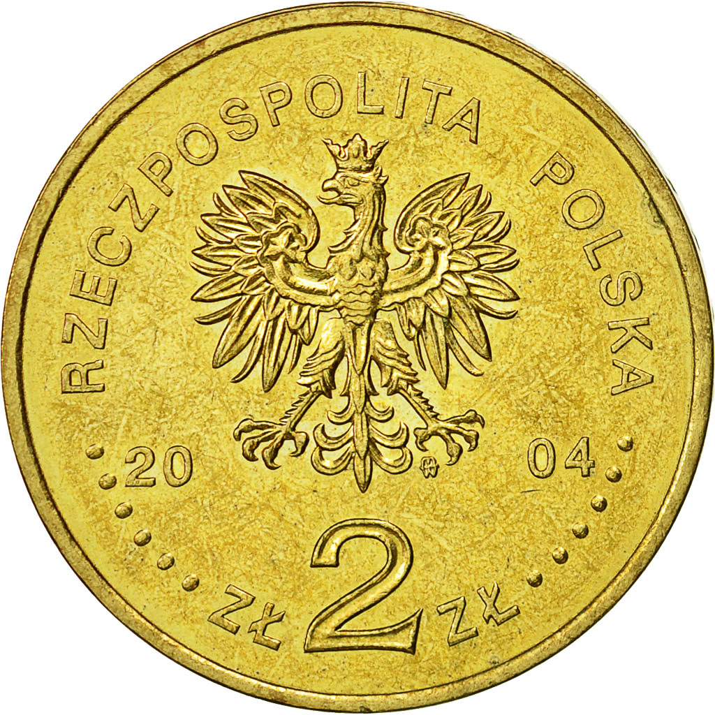 Coin, Poland, 2 Zlote, 2004, Warsaw, MS(60-62), Brass, KM:499