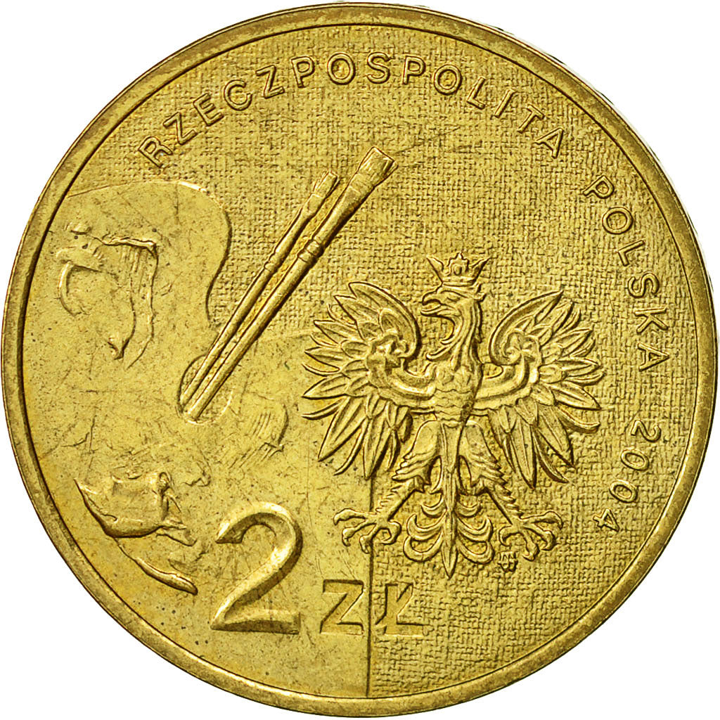 Coin, Poland, 2 Zlote, 2004, Warsaw, MS(60-62), Brass, KM:512