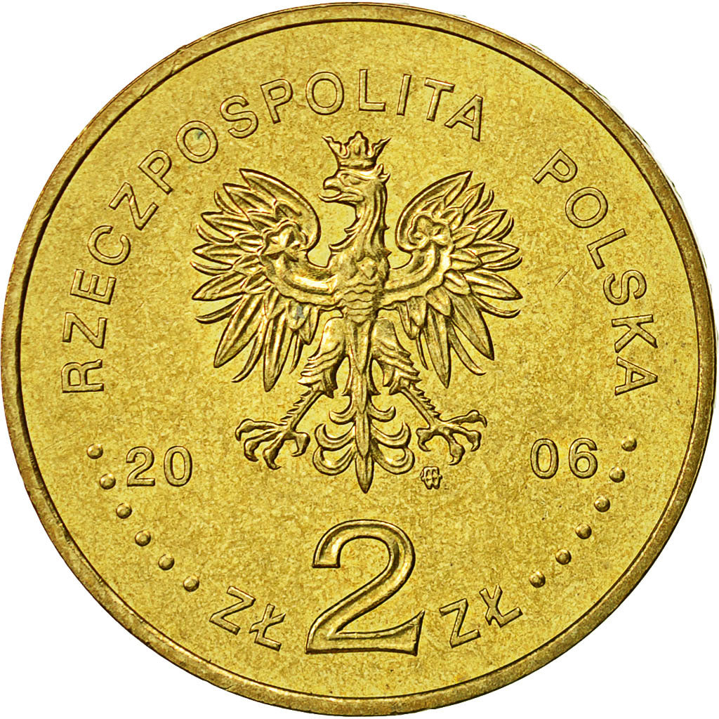 Coin, Poland, 2 Zlote, 2006, Warsaw, MS(60-62), Brass, KM:582