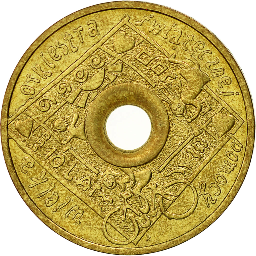 Poland, 2 Zlote, 2003, Warsaw, AU(55-58), Brass, KM:446