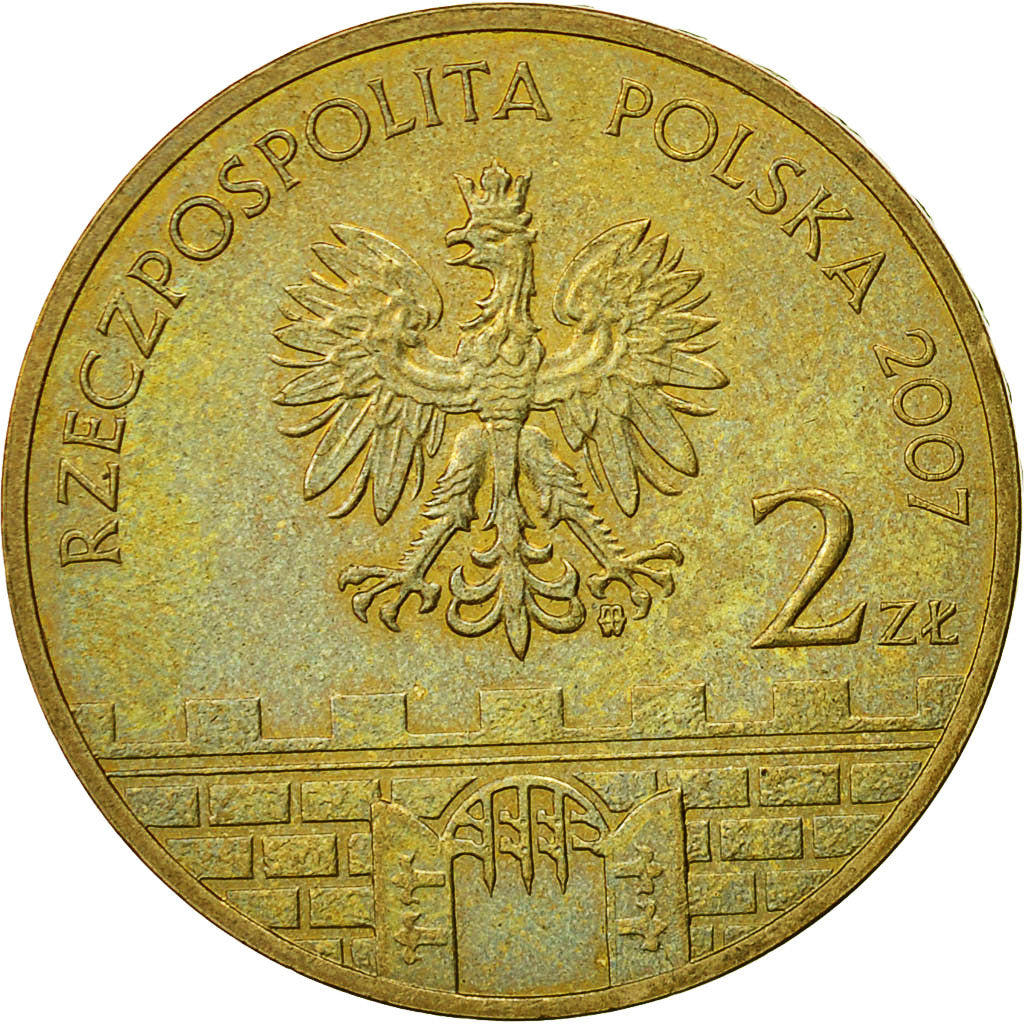 Coin, Poland, 2 Zlote, 2007, Warsaw, AU(55-58), Brass, KM:617