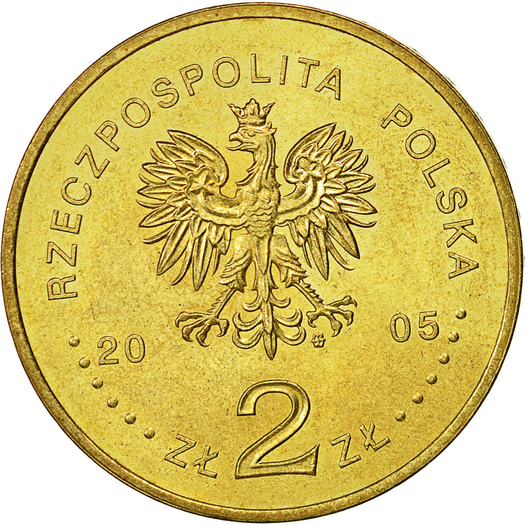 Coin, Poland, 2 Zlote, 2005, Warsaw, MS(60-62), Brass, KM:525
