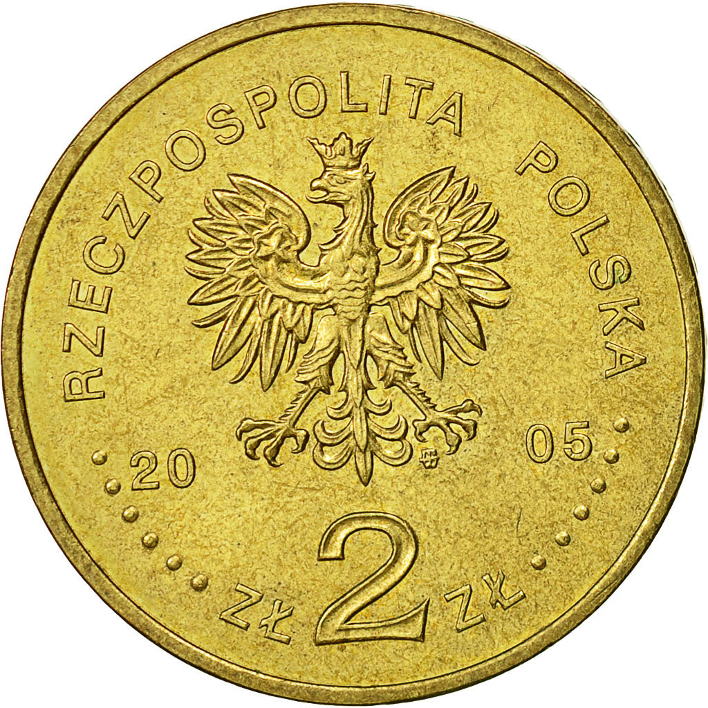 Coin, Poland, 2 Zlote, 2005, Warsaw, AU(55-58), Brass, KM:527
