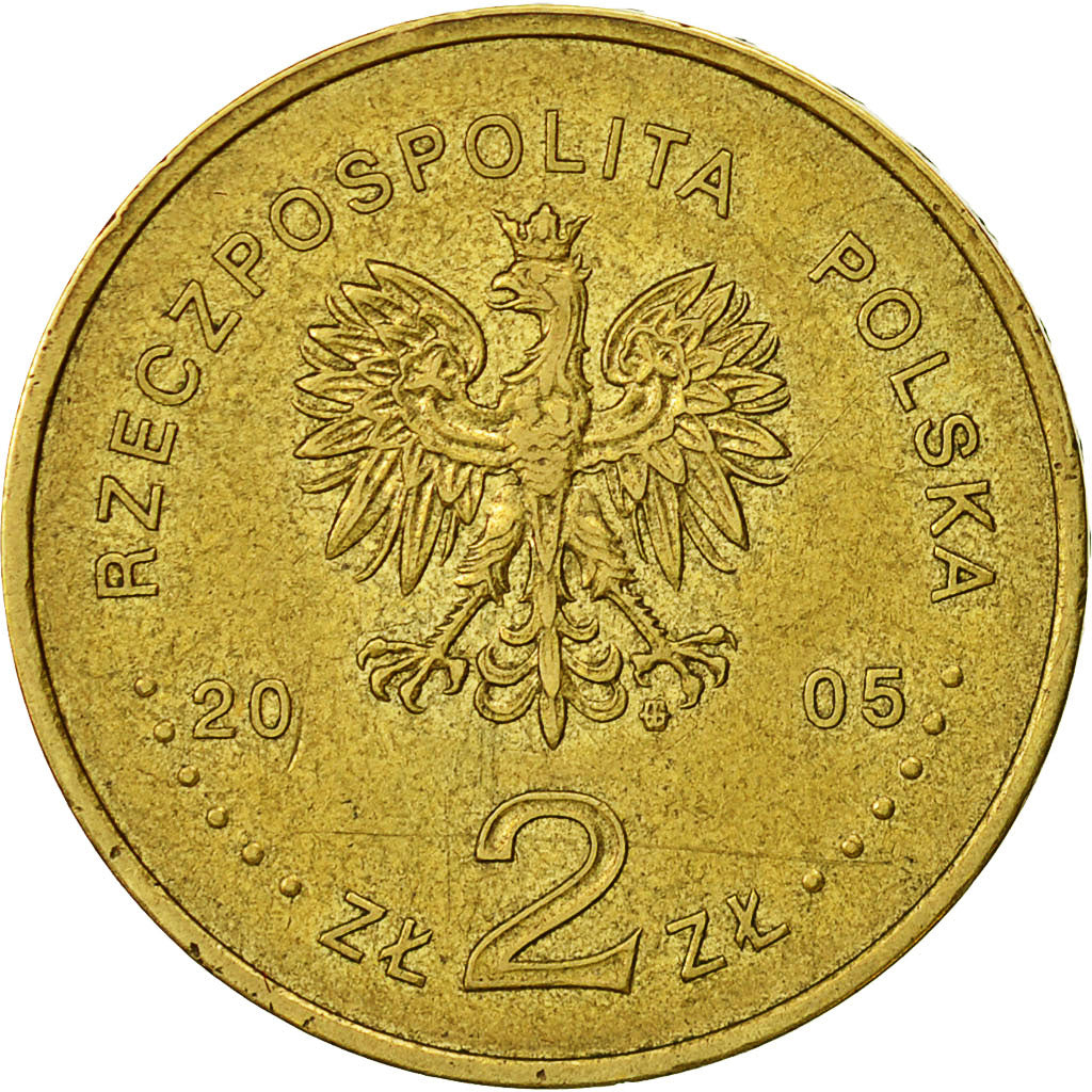 Coin, Poland, 2 Zlote, 2005, Warsaw, AU(50-53), Brass, KM:565