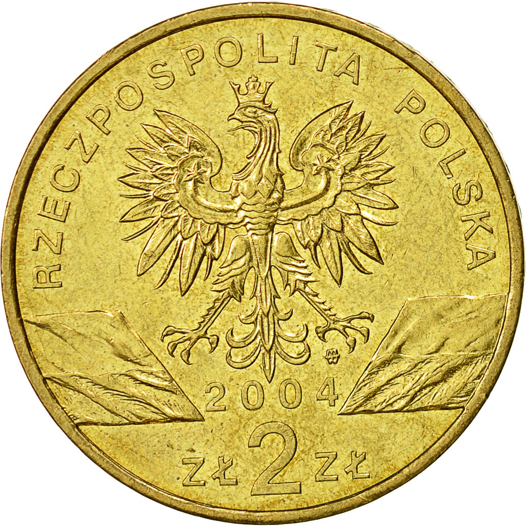 Münze, Polen, 2 Zlote, 2004, Warsaw, VZ, Messing, KM:464