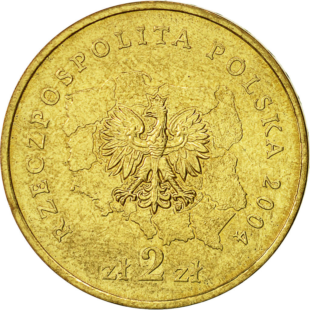 Coin, Poland, 2 Zlote, 2004, Warsaw, MS(60-62), Brass, KM:486