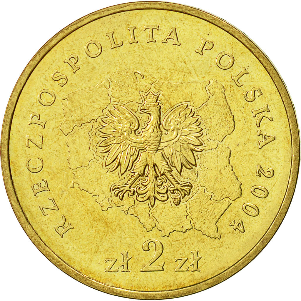 Coin, Poland, 2 Zlote, 2004, Warsaw, MS(60-62), Brass, KM:487